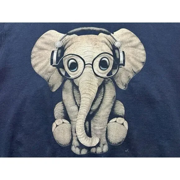 Elephant Heavy Blend Sweater Headphones Glasses - Picture 2 of 10